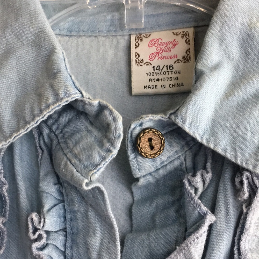 NWOT Denim Ruffles Collar Tunic - Picture 3 of 4
